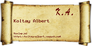Koltay Albert névjegykártya