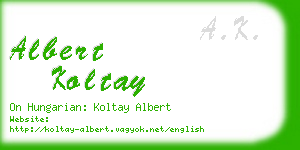 albert koltay business card